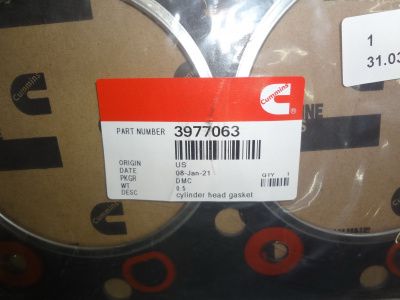 Прокладка ГБЦ Cummins 3977063 (3945803, 3942368) фото запчасти